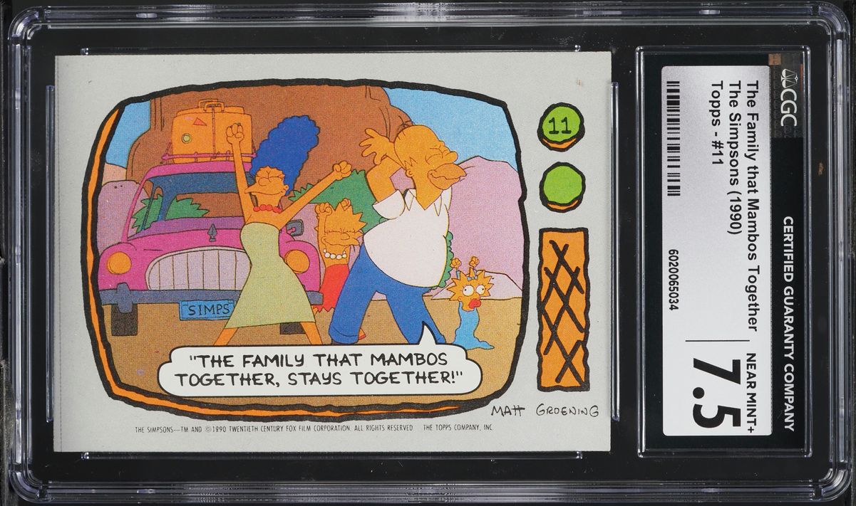 1990 Topps The Simpsons The Family That Mambos Together #11 CGC 7.5 NRMT+