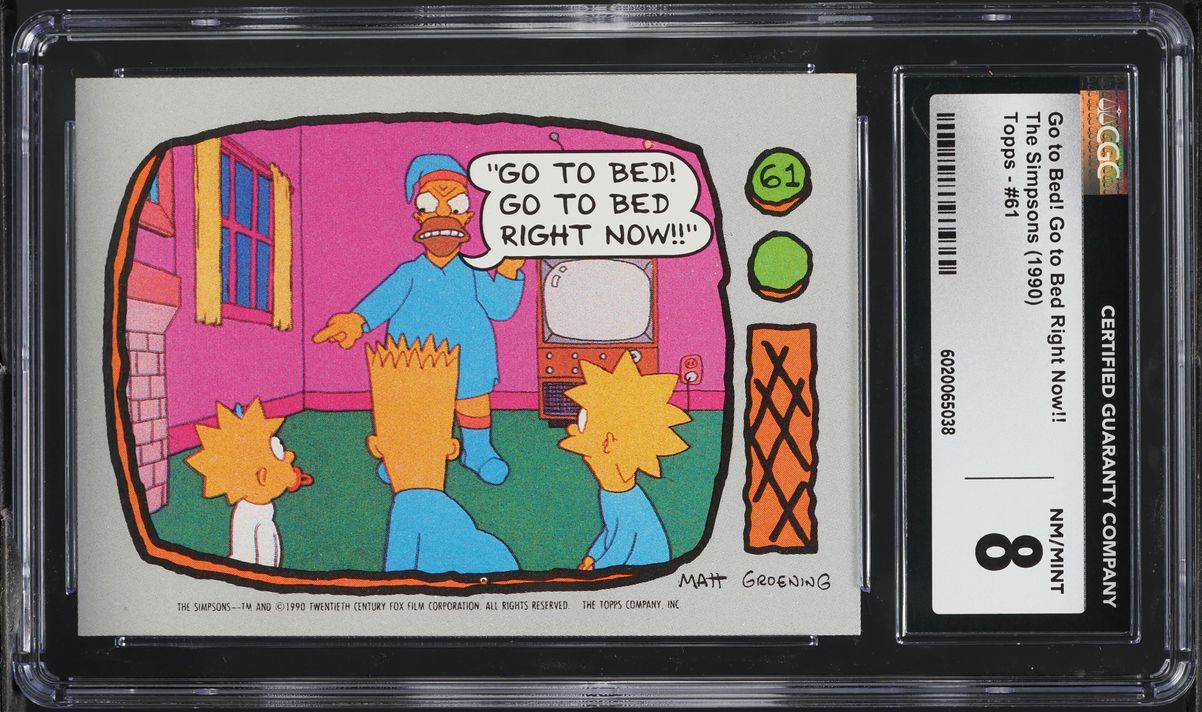 1990 Topps The Simpsons Go To Bed Go To Bed Right Now #61 CGC 8 NM-MT