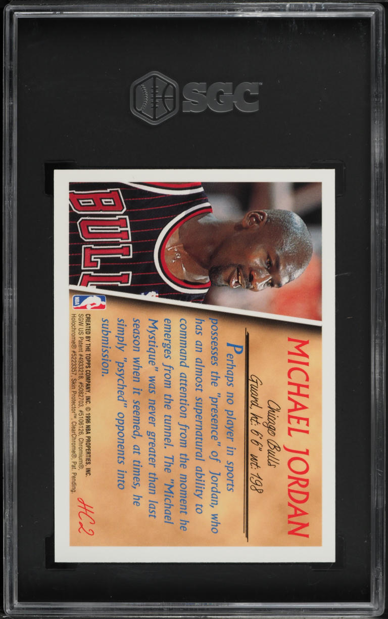 1996 Topps Holding Court Refractor Michael Jordan #HC2 SGC 9 MINT