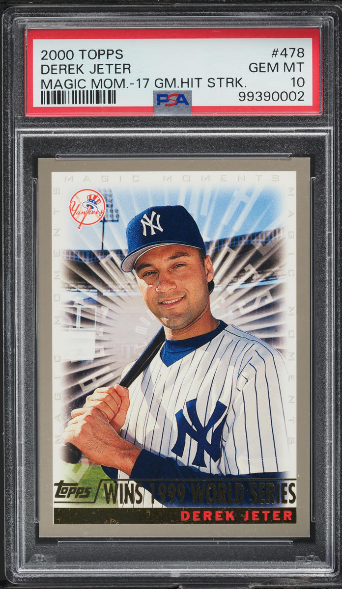 2000 Topps Magic Moments 17 Game Hit Streak Derek Jeter #478 PSA 10 GEM MINT