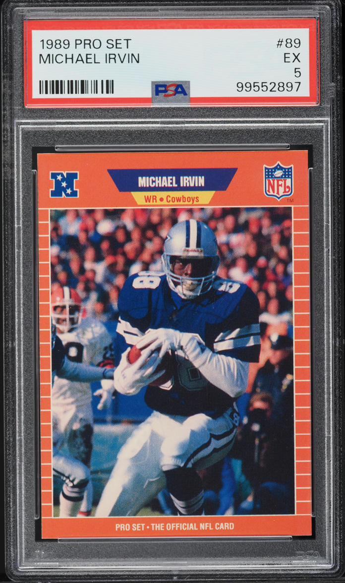 1989 Pro Set Football Michael Irvin ROOKIE #89 PSA 5 EX
