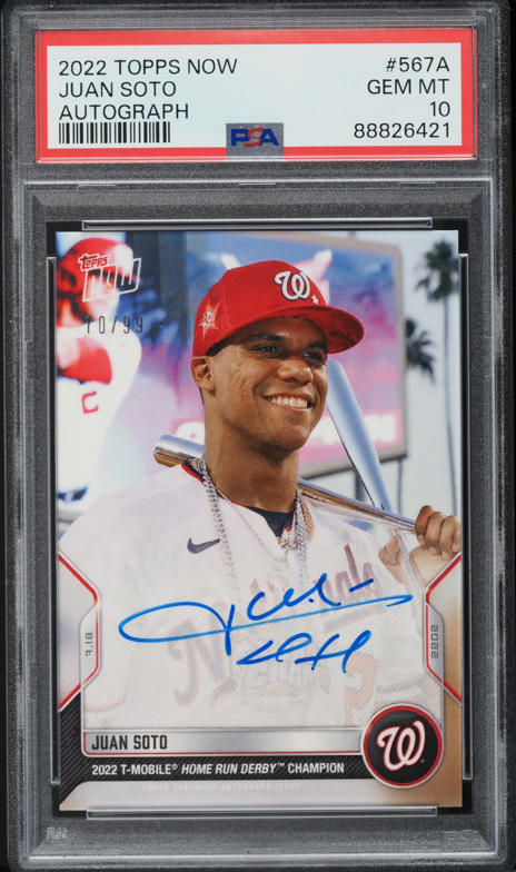 2022 Topps Now Juan Soto AUTO /99 #567A PSA 10 GEM MINT on