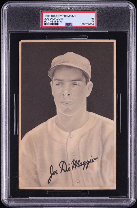 1939 R303-B Goudey Premiums Joe DiMaggio B & W PSA 1.5 FR