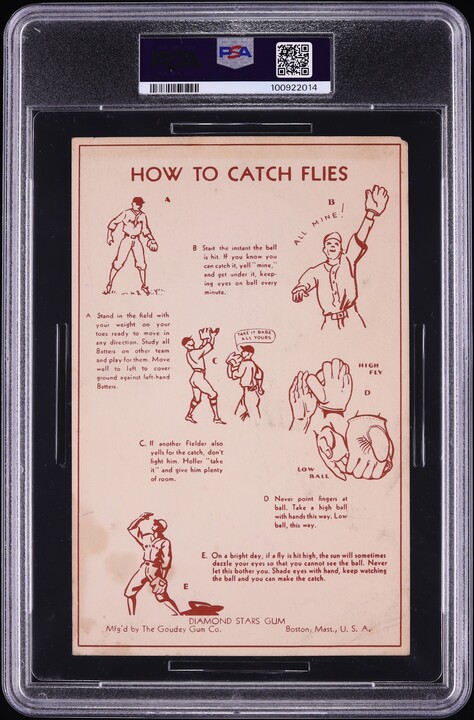 1939 R303-B Goudey Premiums Joe DiMaggio B & W PSA 1.5 FR