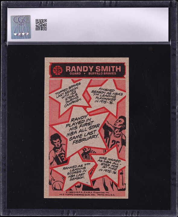 1976 Topps Basketball Randy Smith ALL-STAR #135 CGC 6 EXMT
