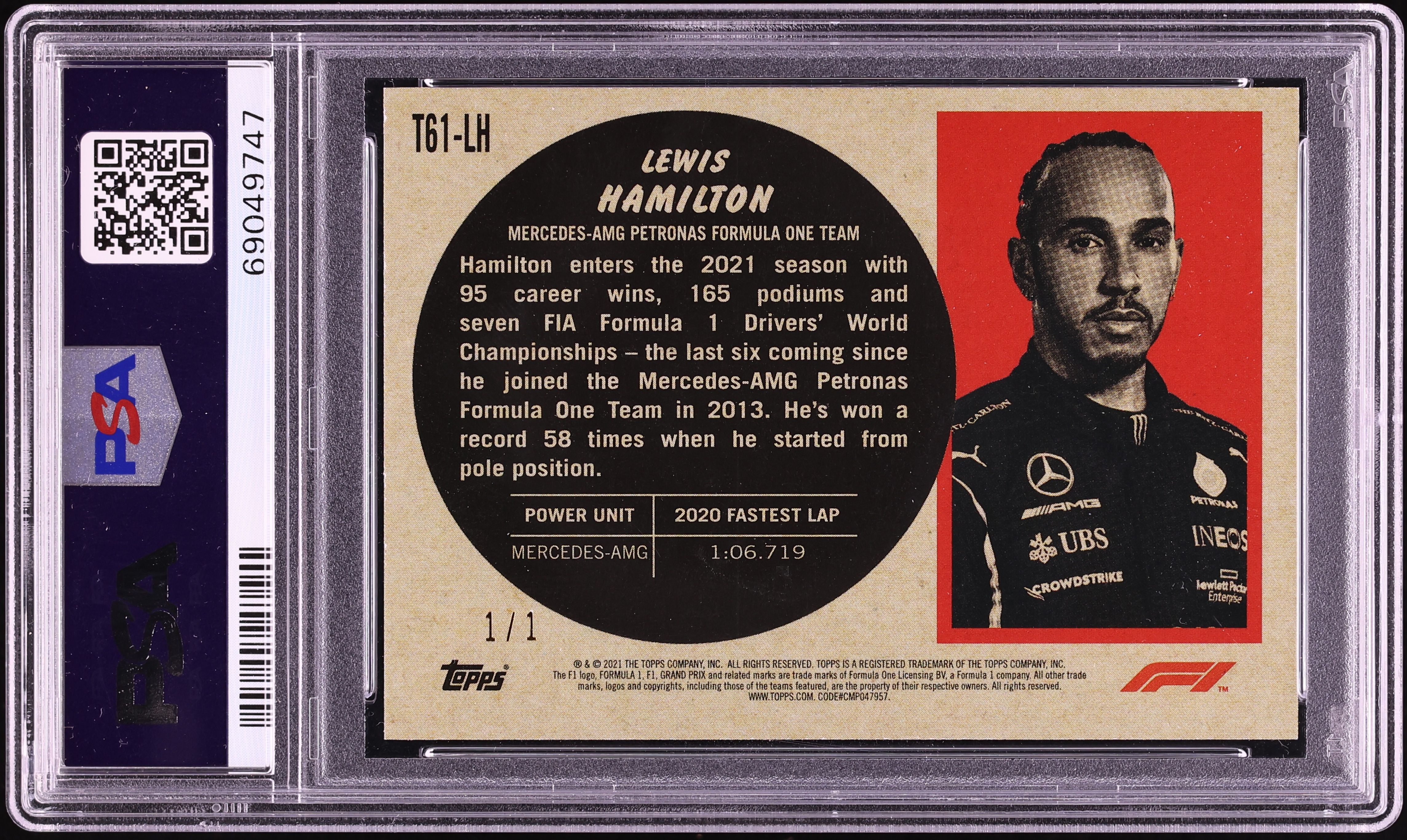 2021 Topps Formula 1 '61 Sports Cars Foilfractor Lewis Hamilton 1
