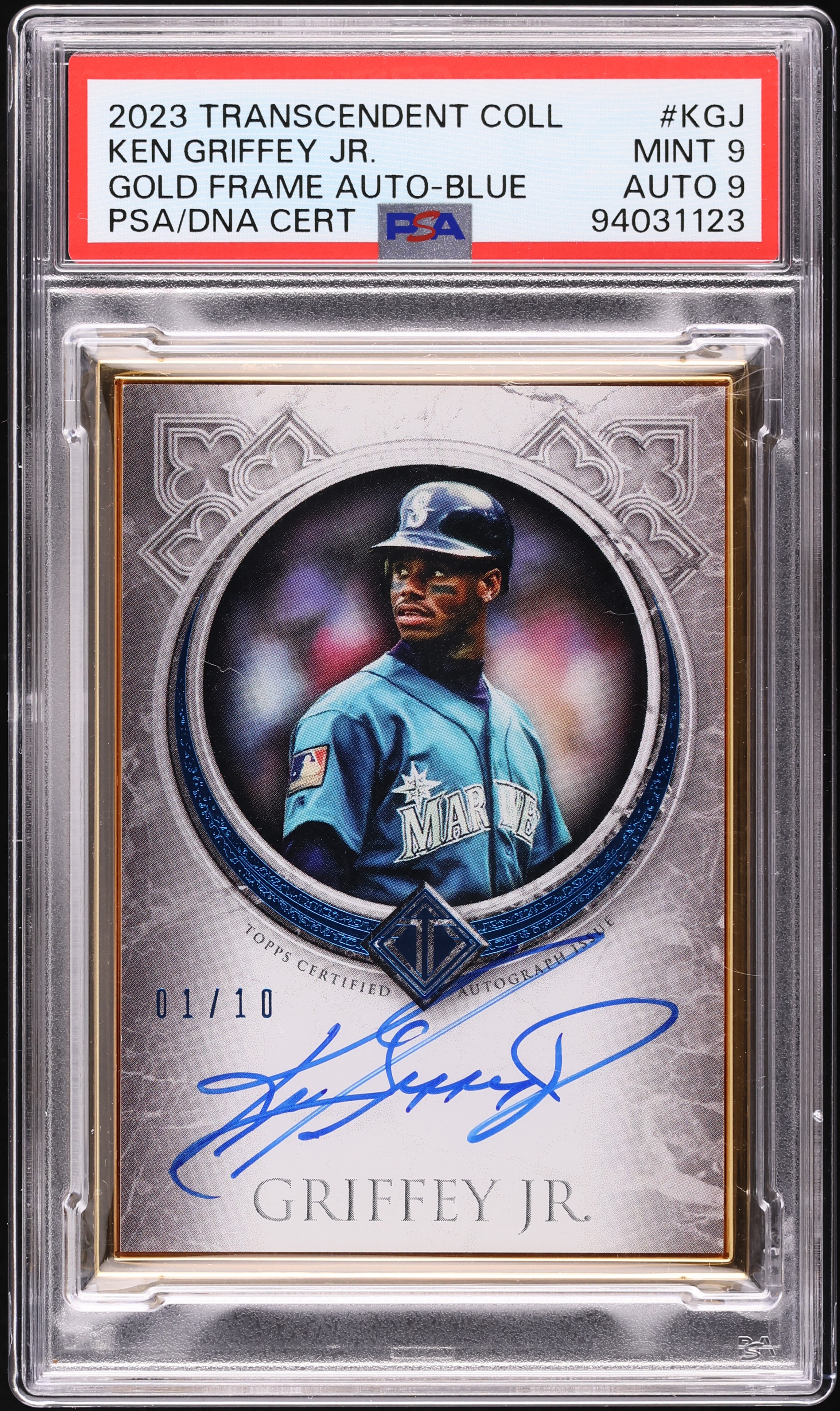 2023 Topps Transcendent Gold Frame Blue Ken Griffey Jr. AUTO DNA 9 