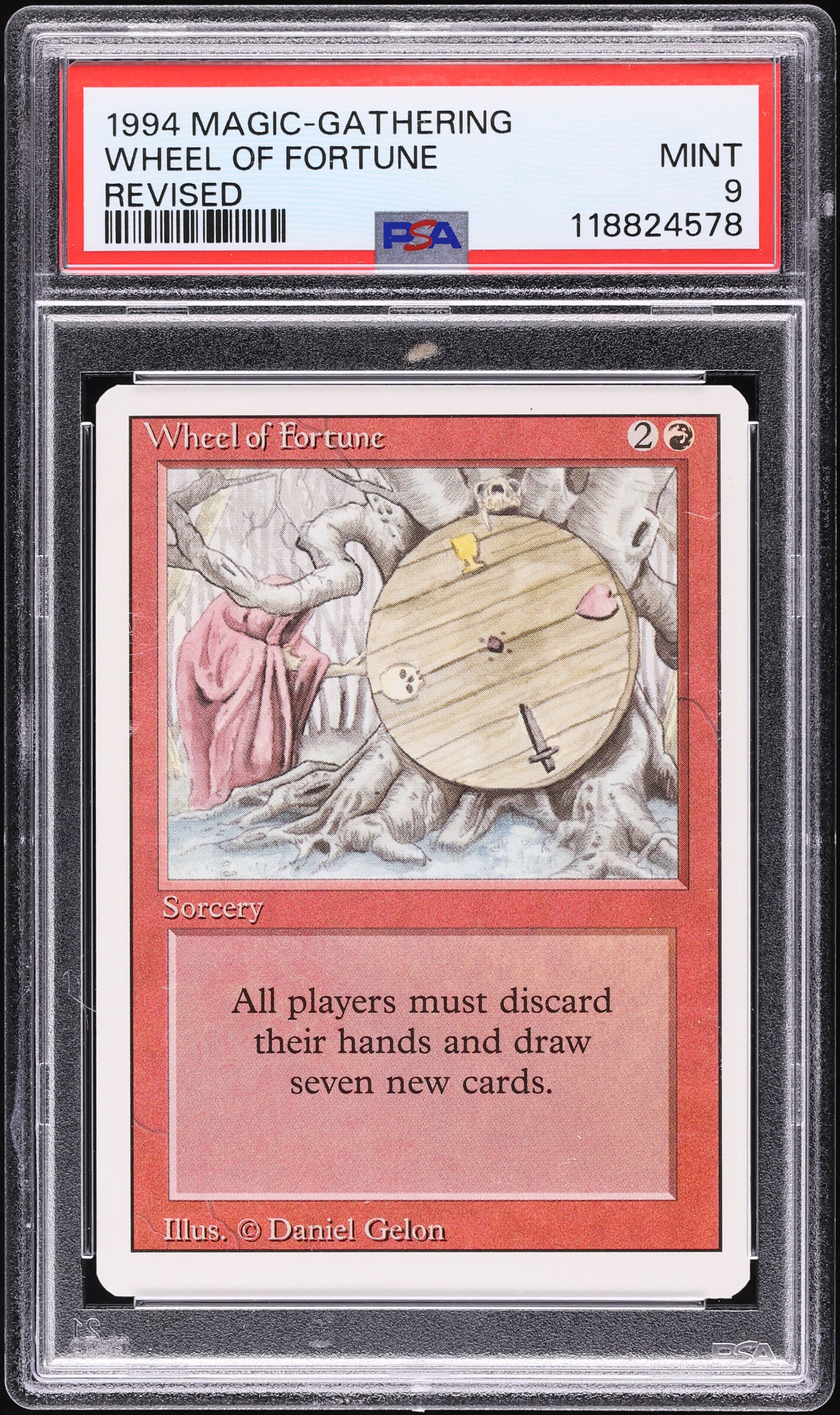 1994 Magic The Gathering MTG Revised Wheel Of Fortune PSA 9 MINT