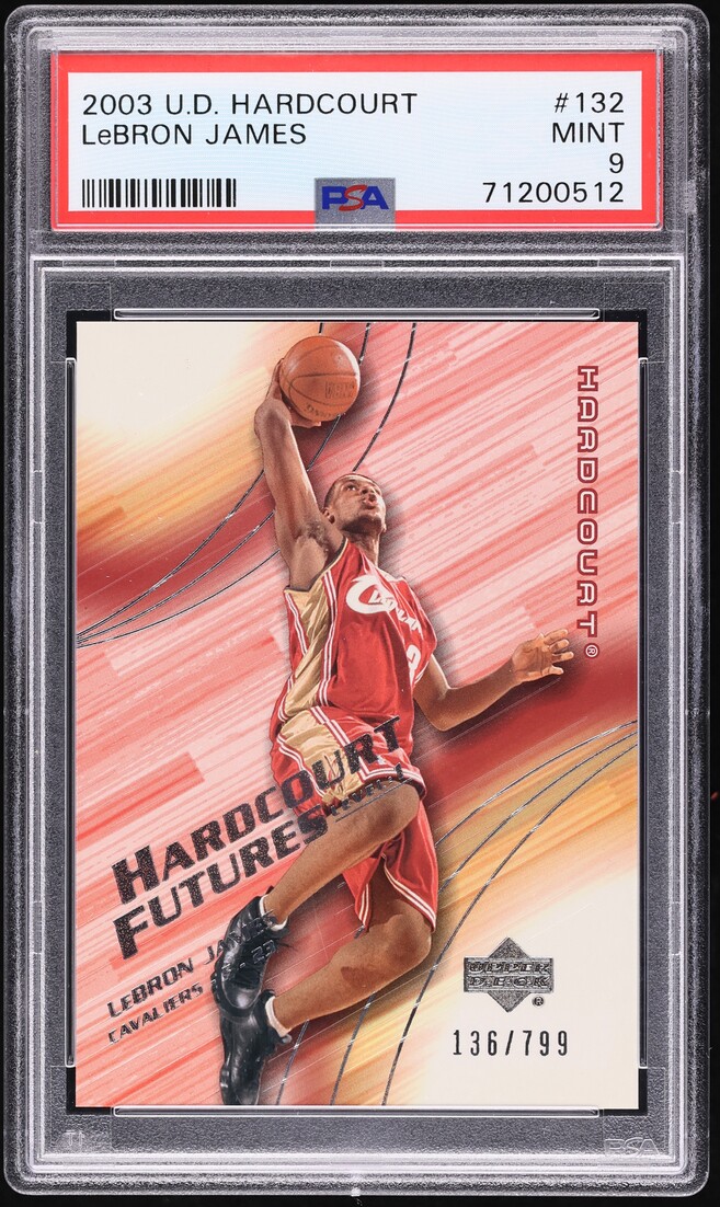 2003 Upper Deck Hardcourt LeBron James ROOKIE /799 #132 PSA 9 MINT