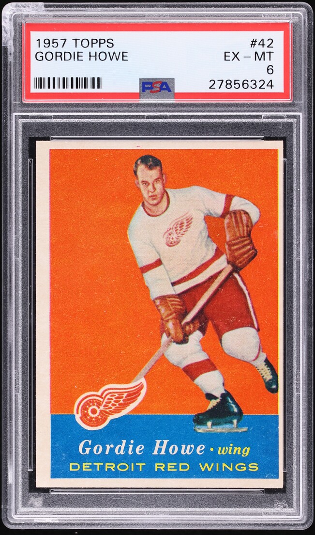 1957 Topps Hockey Gordie Howe #42 PSA 6 EXMT