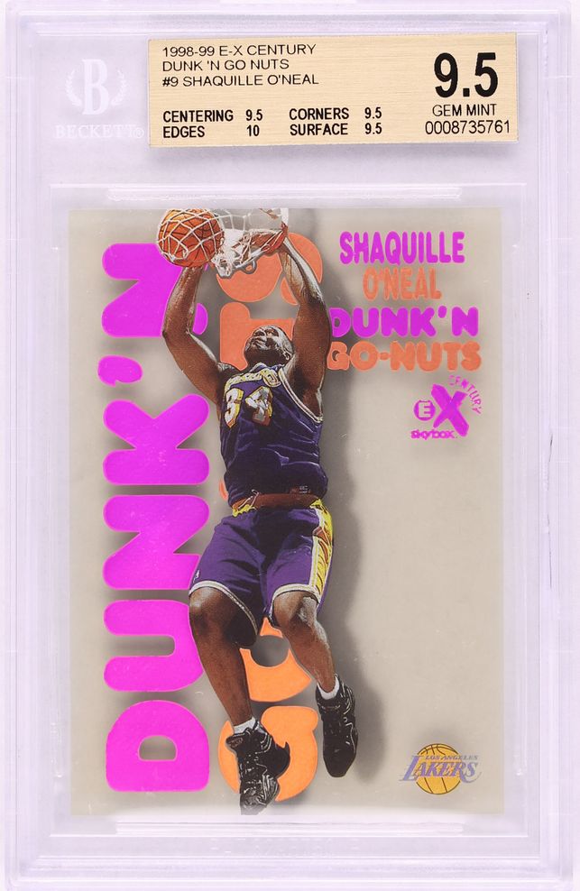 1998 Skybox E-X Century Dunk 'N Go-Nuts Shaquille O'Neal #9DG BGS 9.5 GEM MINT