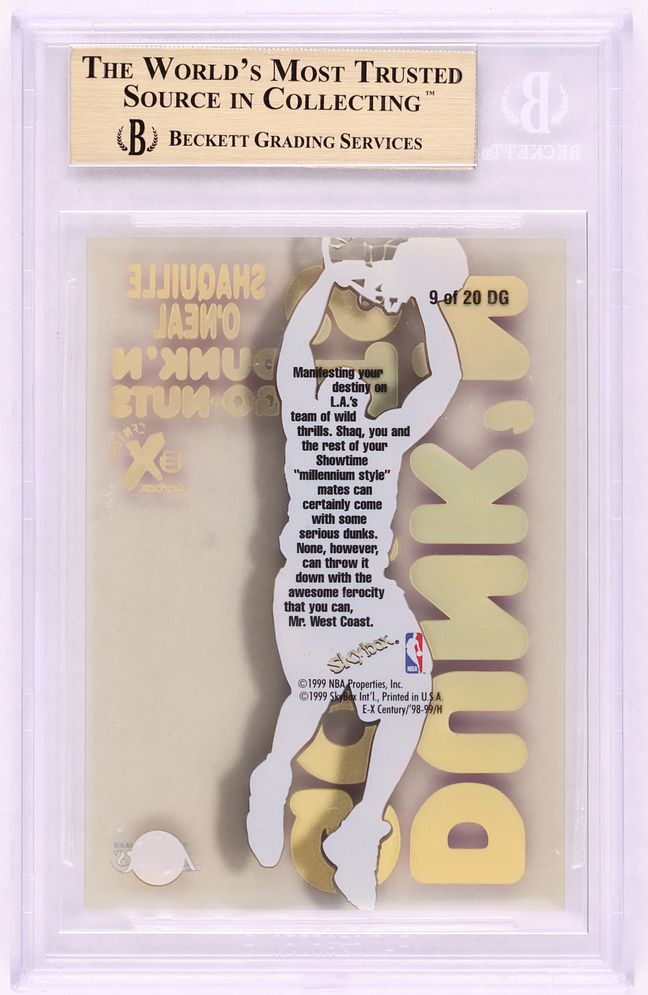 1998 Skybox E-X Century Dunk 'N Go-Nuts Shaquille O'Neal #9DG BGS 9.5 GEM MINT