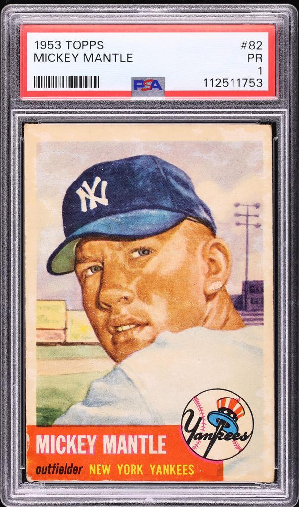 1953 Topps Mickey Mantle SHORT PRINT #82 PSA 1 PR