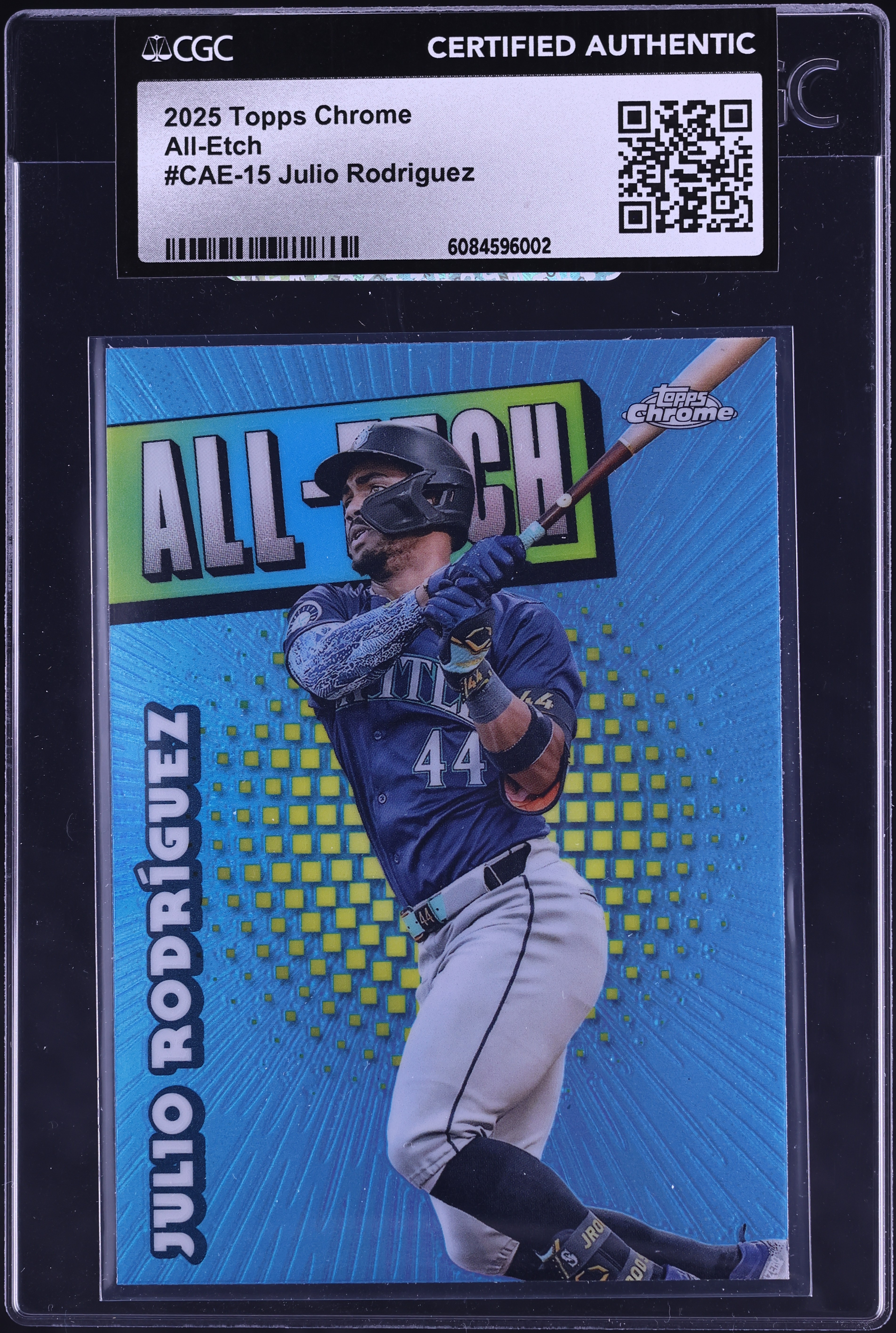 2025 Topps Chrome All-Etch Julio Rodriguez #CAE-15 CGC AUTH 2025 Topps Chrome All-Etch Julio Rodriguez #CAE-15 CGC AUTH