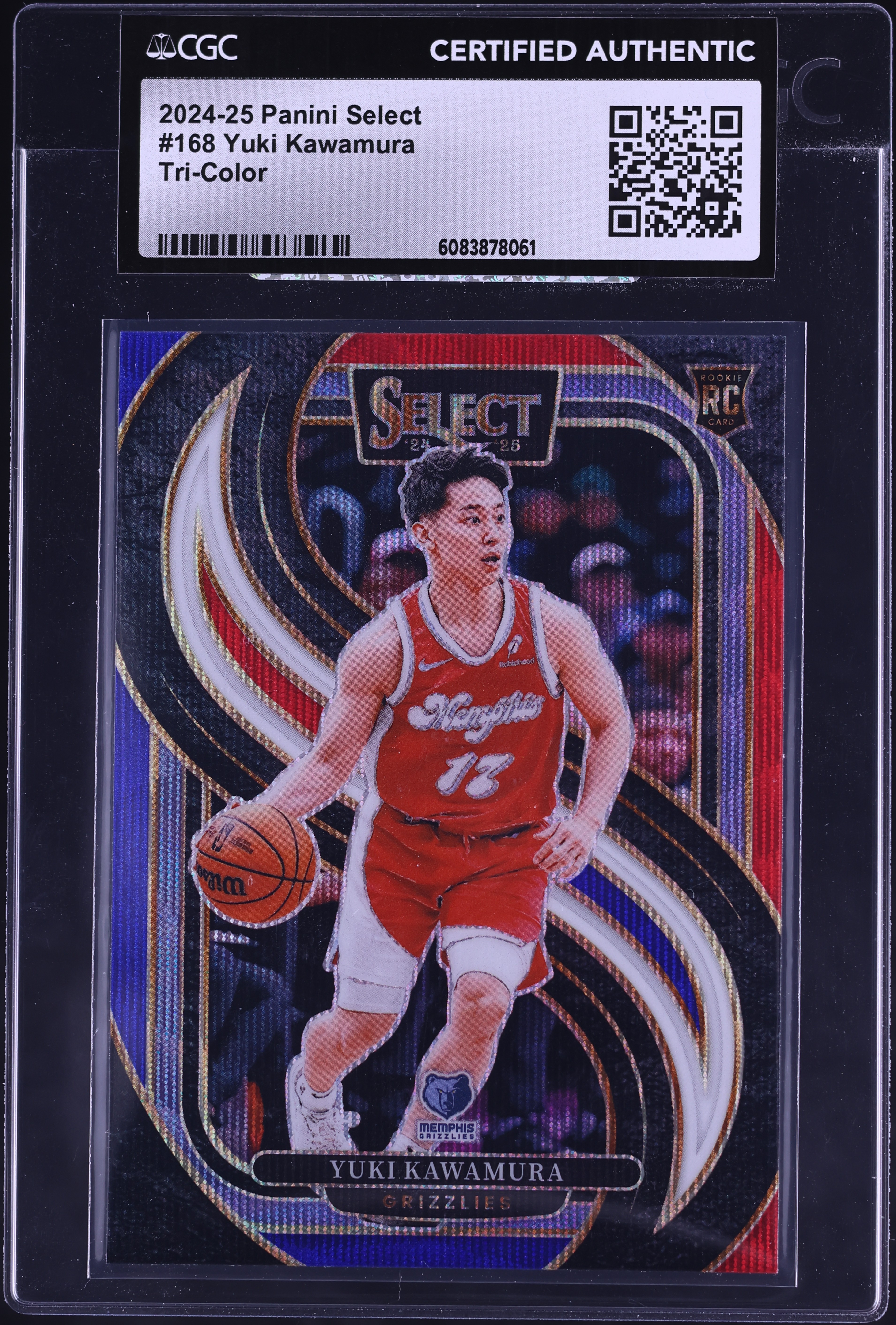 2024 Select Premier Level Tri-Color Yuki Kawamura ROOKIE #168 CGC 