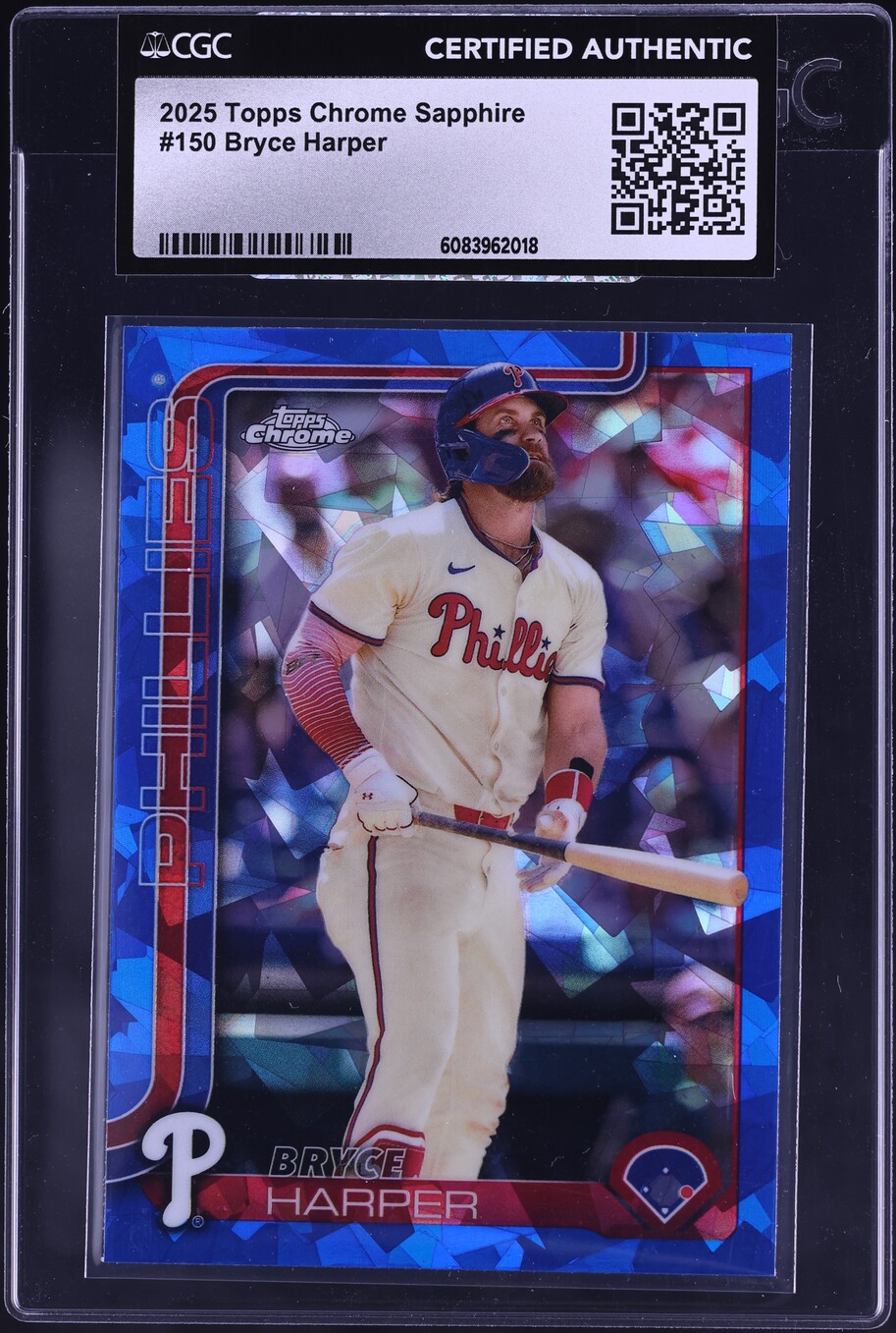 2025 Topps Chrome Sapphire Bryce Harper #150 CGC AUTH