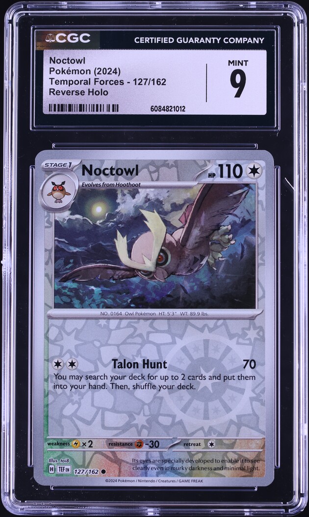noctowl pokemon card value Sammy's Shop clear acrylic holder that perfectly accentuates the stunning visual design and character artwork Noctowl 115/142 - Holofoil SV07