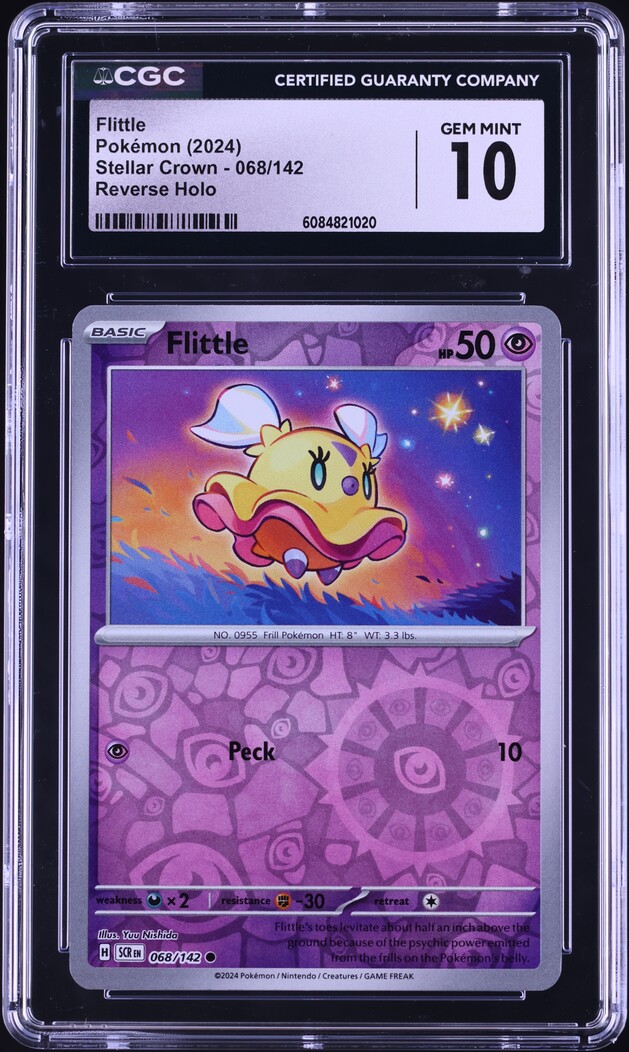 2024 Pokemon SV Stellar Crown Reverse Holo Flittle #68 CGC 10 GEM MINT