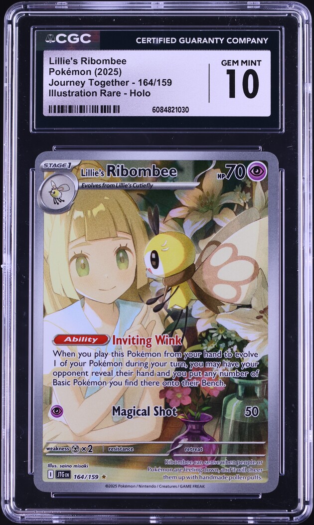 2025 Pokemon SV Journey Together IR Lillie's Ribombee #164 CGC 10