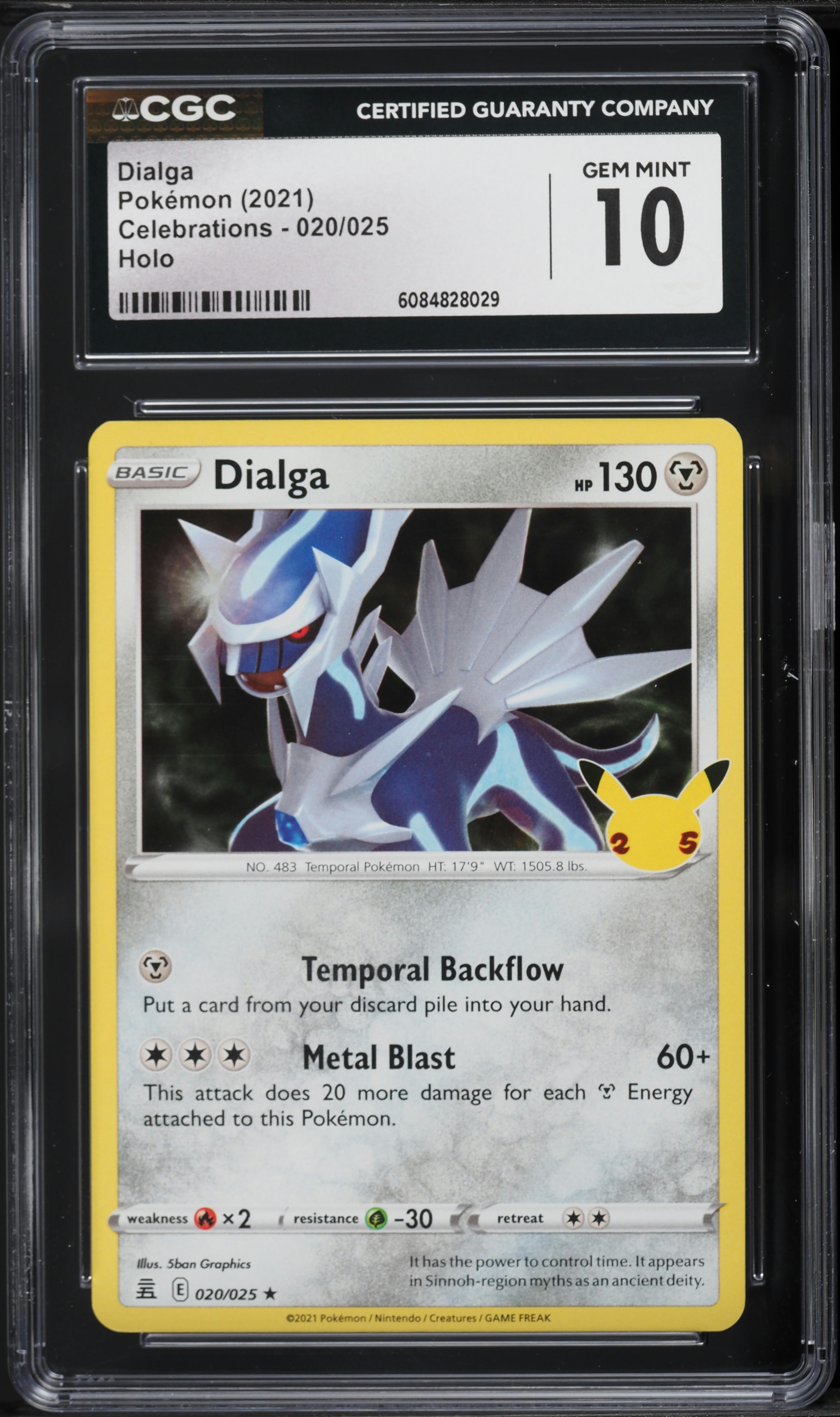 2021 Pokemon Sword & Shield Celebrations Holo Dialga #20 CGC 10