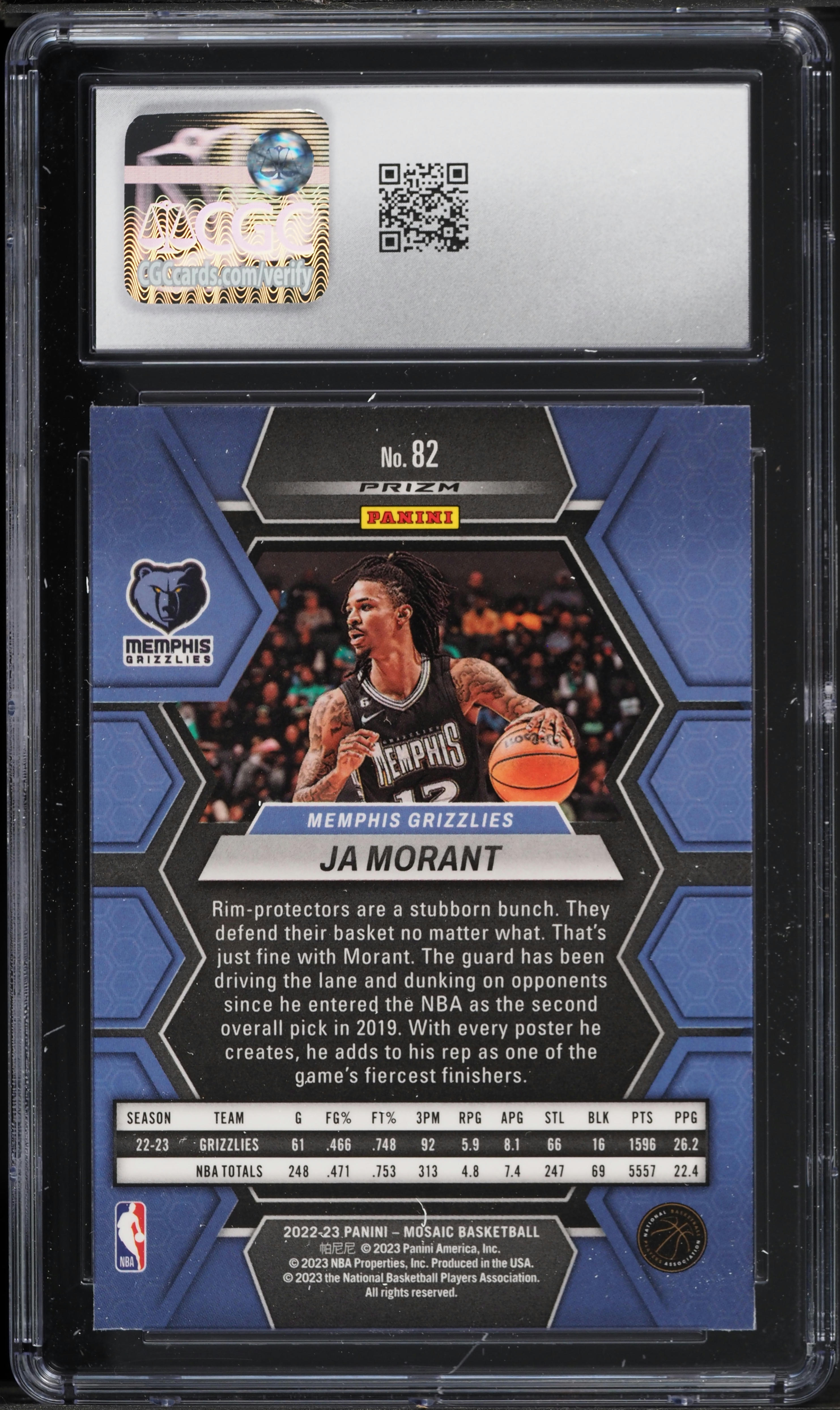 2022 Panini Mosaic Mosaic Ja Morant #82 CGC 10 GEM MINT on