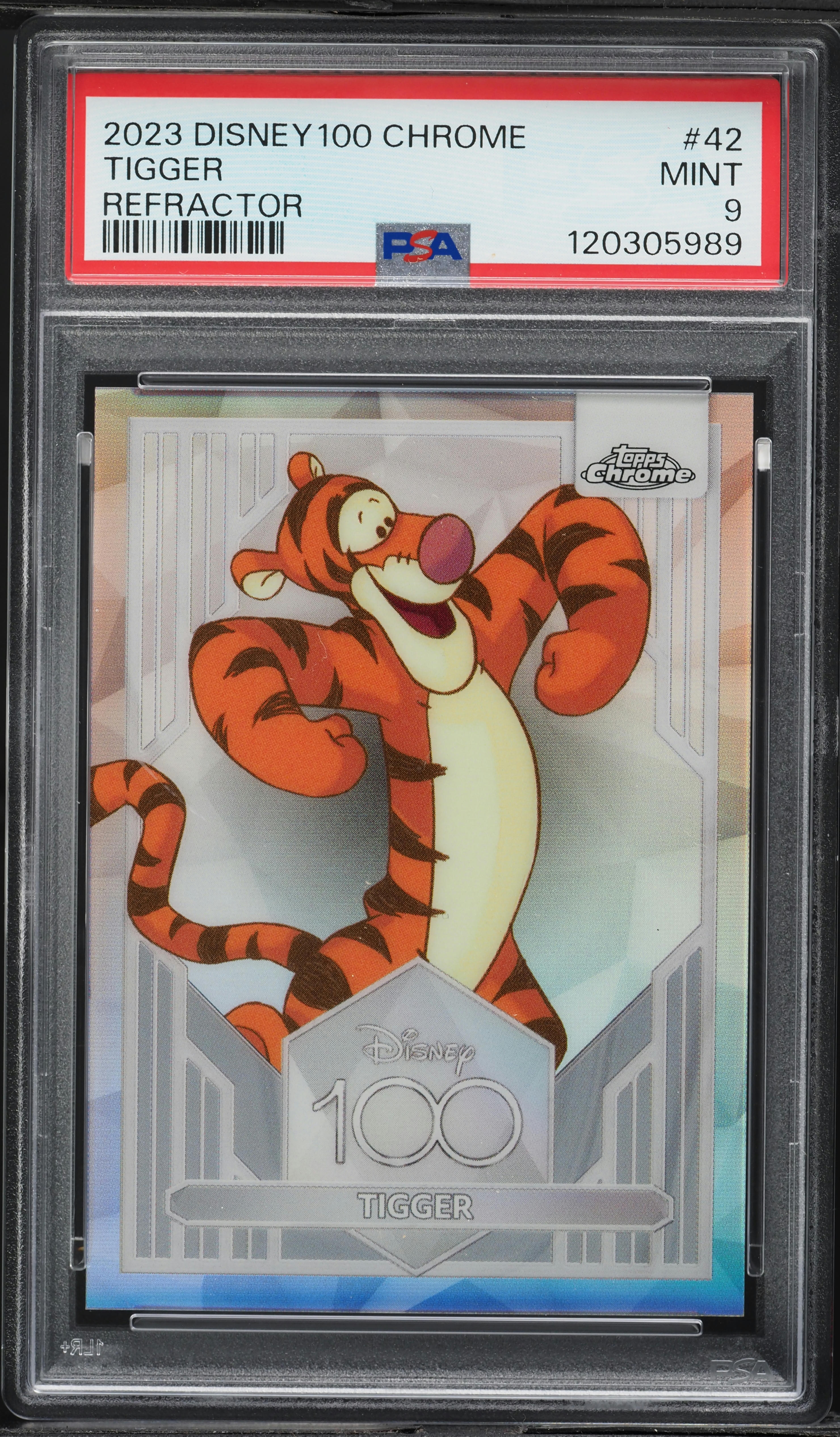 2023 Topps Chrome Disney100 Refractor Tigger #42 PSA 9 MINT on