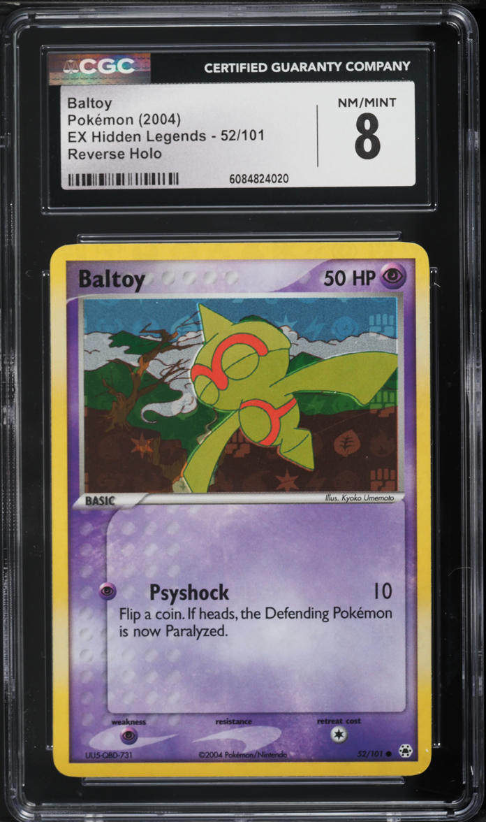 2004 Pokemon EX Hidden Legends Reverse Holo Baltoy #52 CGC 8 NM-MT