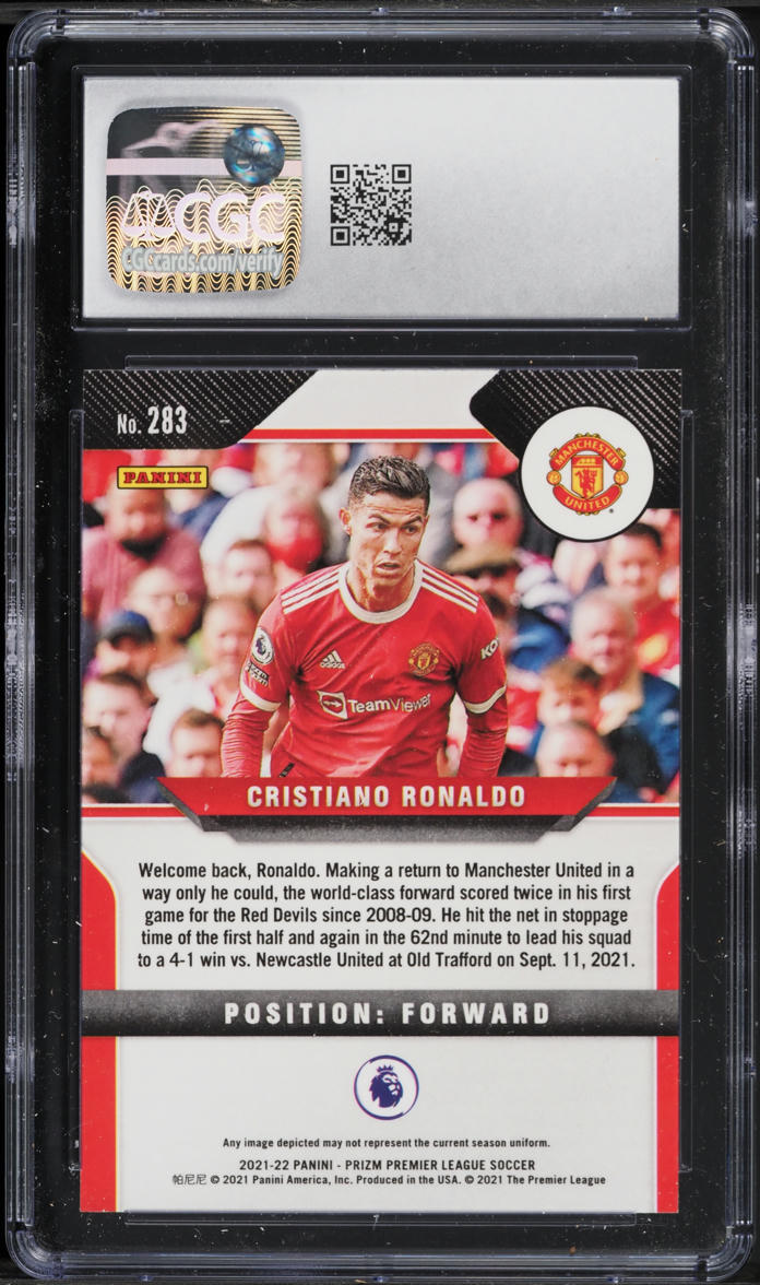 2021 Panini Prizm Premier League Cristiano Ronaldo #283 CGC 10 GEM MINT