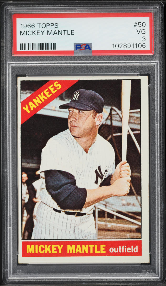 1966 Topps Mickey Mantle #50 PSA 3 VG