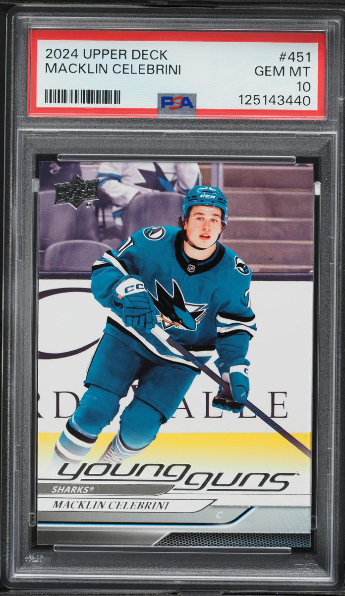 2024 Upper Deck Young Guns Macklin Celebrini ROOKIE #451 PSA 10 GEM MINT