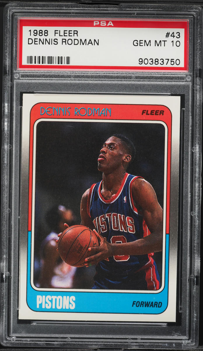1988 Fleer Basketball Dennis Rodman ROOKIE #43 PSA 10 GEM MINT
