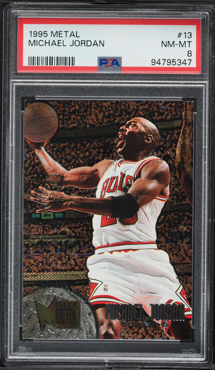 1995 Metal Basketball Michael Jordan #13 PSA 8 NM-MT