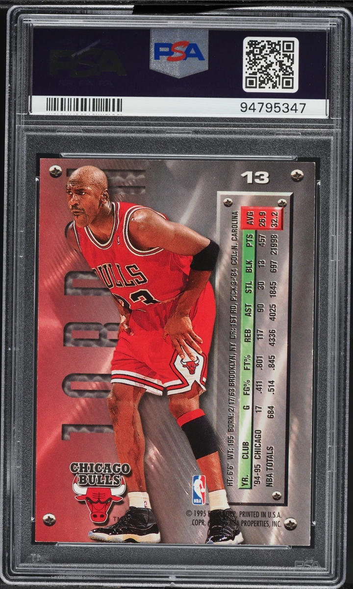 1995 Metal Basketball Michael Jordan #13 PSA 8 NM-MT