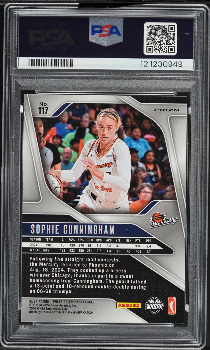 2024 Panini Prizm WNBA Blue Velocity Sophie Cunningham #117 PSA 10