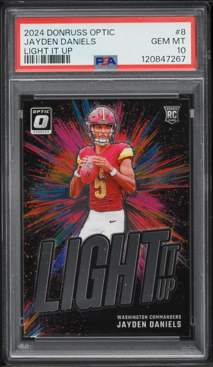 2024 Donruss Optic Light It Up Jayden Daniels ROOKIE #8 PSA 10 GEM MINT