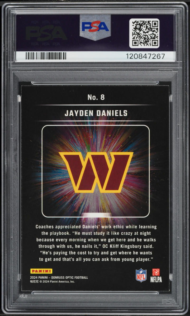2024 Donruss Optic Light It Up Jayden Daniels ROOKIE #8 PSA 10 GEM MINT