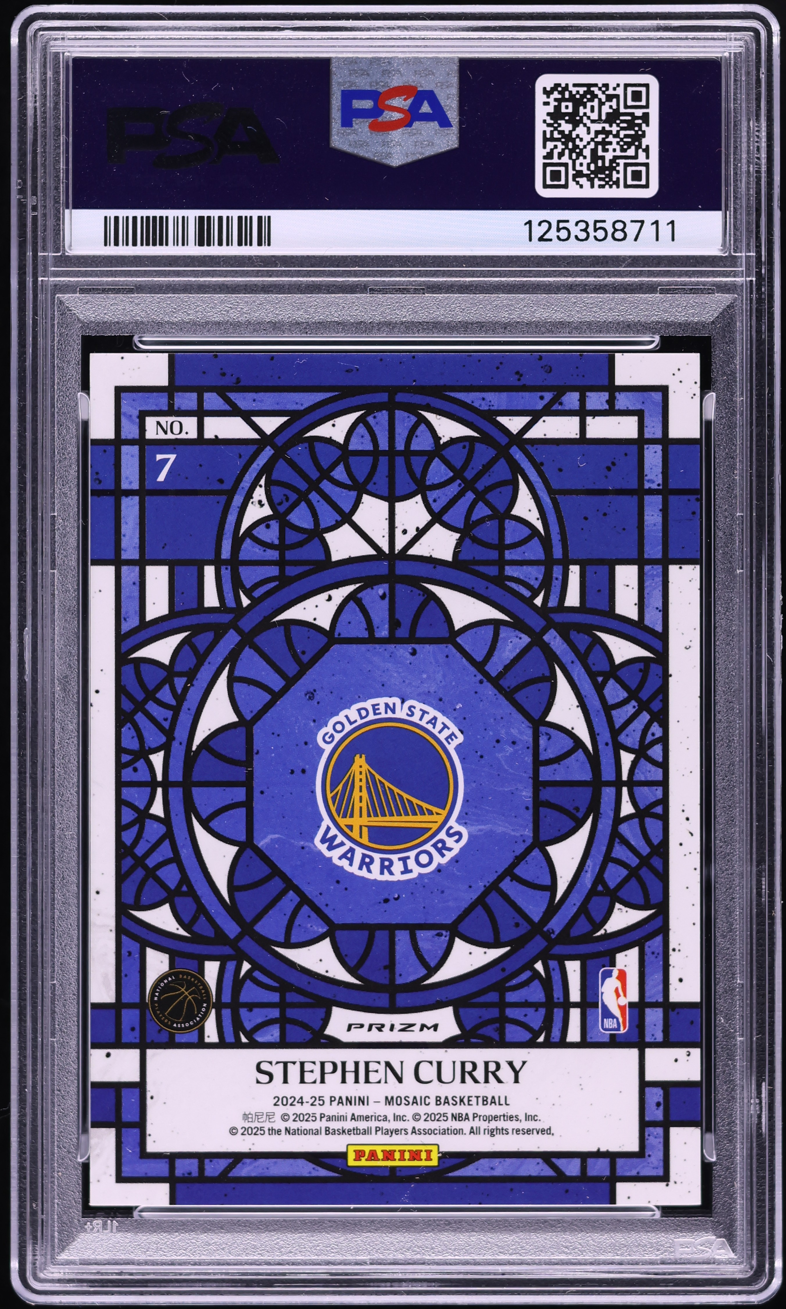 2024 Panini Mosaic Stained Glass Stephen Curry #7 PSA 8 NM-MT on