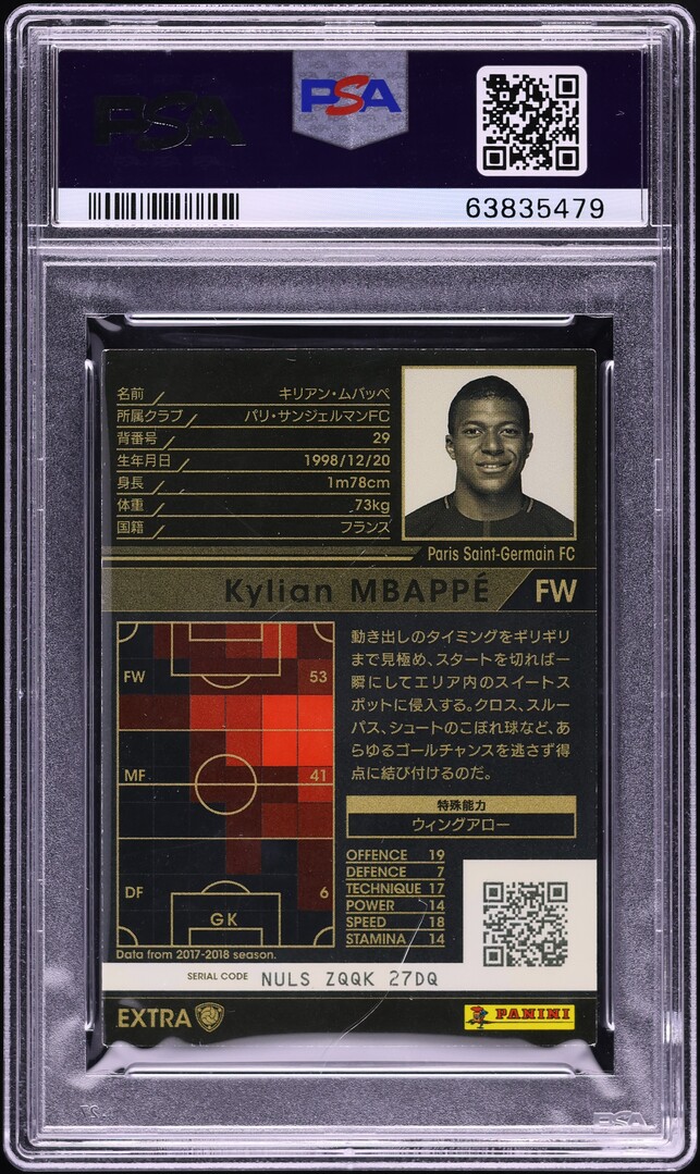 2017 Panini WCCF Mbappe ムバッペ RC PSA9 Panini WCCF 2017 Mbappe ムバッペ PSA 9 - メルカリ