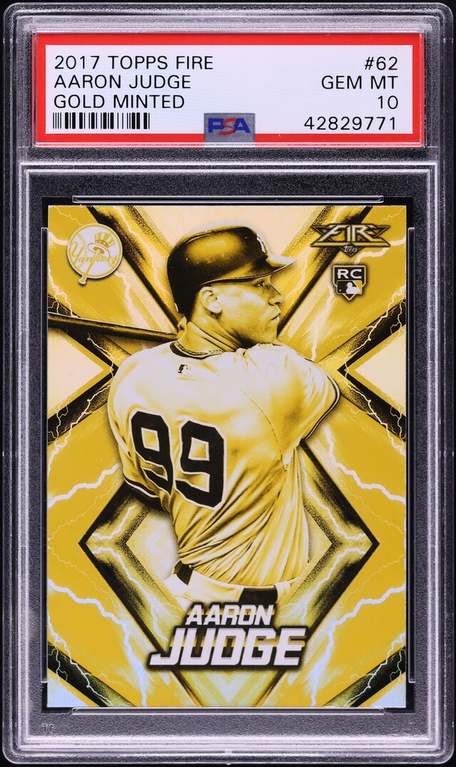 2017 Topps Fire Gold Minted Aaron Judge ROOKIE #62 PSA 10 GEM MINT