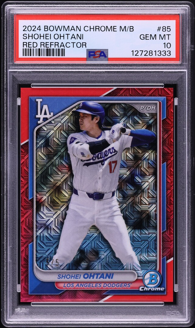 2024 Bowman Chrome Mega Box Red Refractor Shohei Ohtani 5/5 #85 PSA 10 GEM MINT