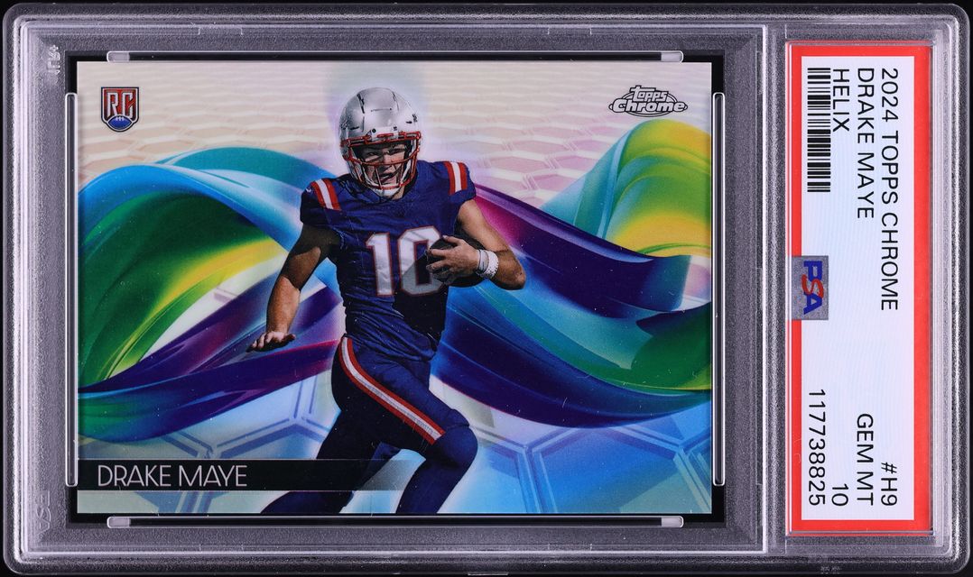 2024 Topps Chrome Helix Drake Maye ROOKIE #H9 PSA 10 GEM MINT