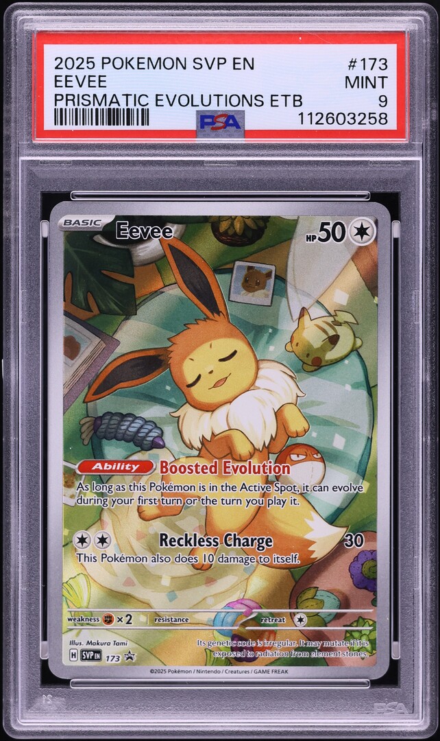 2025 Pokemon SV Black Star Promo Prismatic Evolutions ETB Eevee #173 PSA 9 MINT