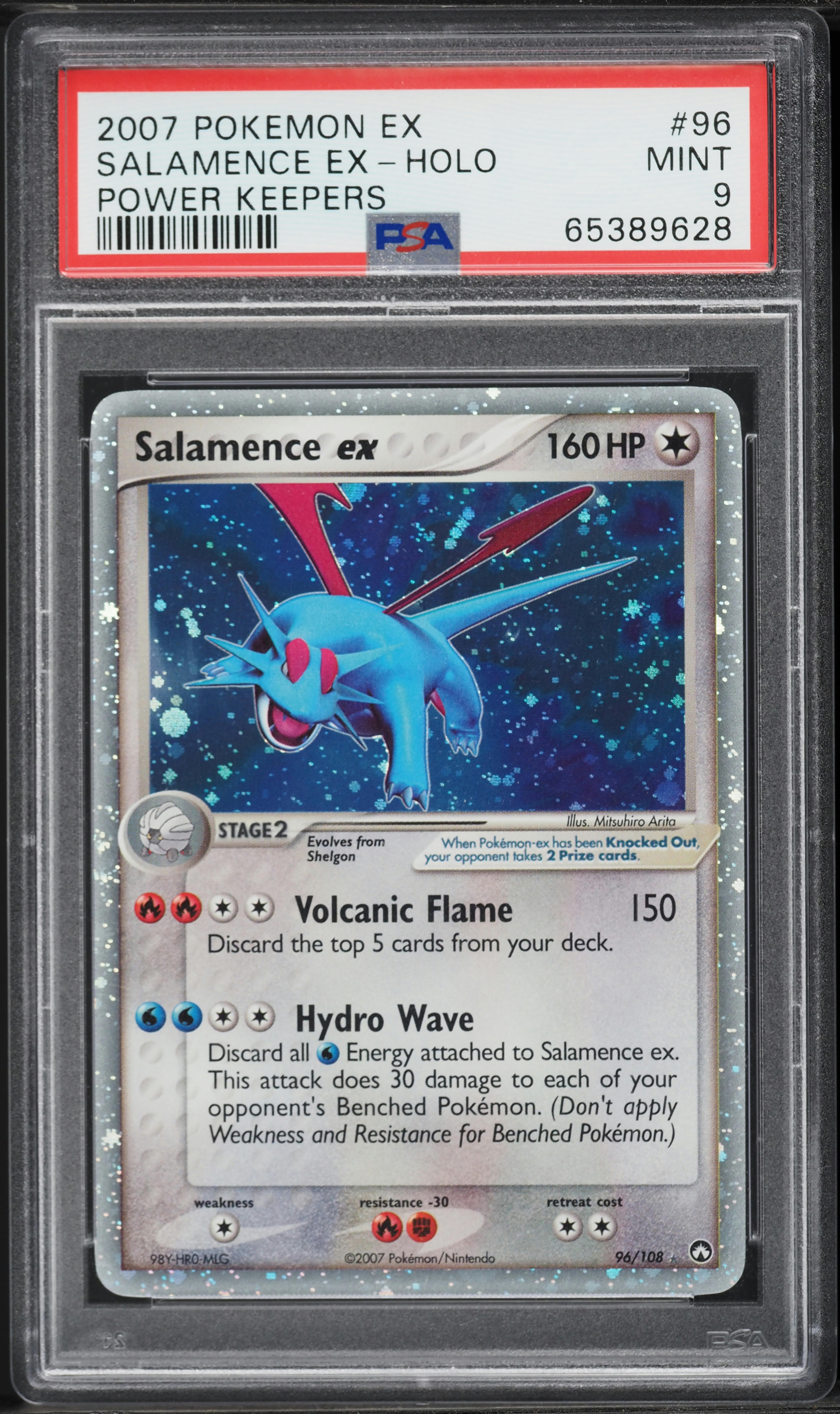 2007 Pokemon EX Power Keepers Holo Salamence EX #96 PSA 9 MINT on