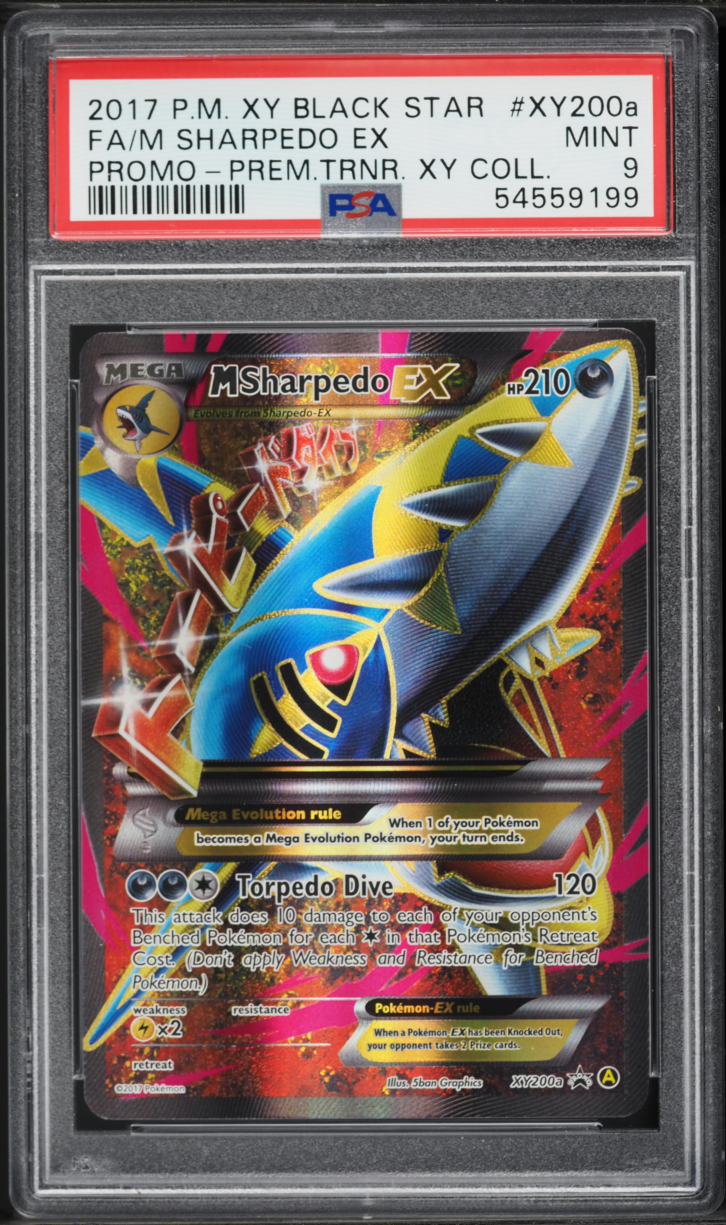 2017 Pokemon XY Promo Premium Trainer Full Art M Sharpedo EX