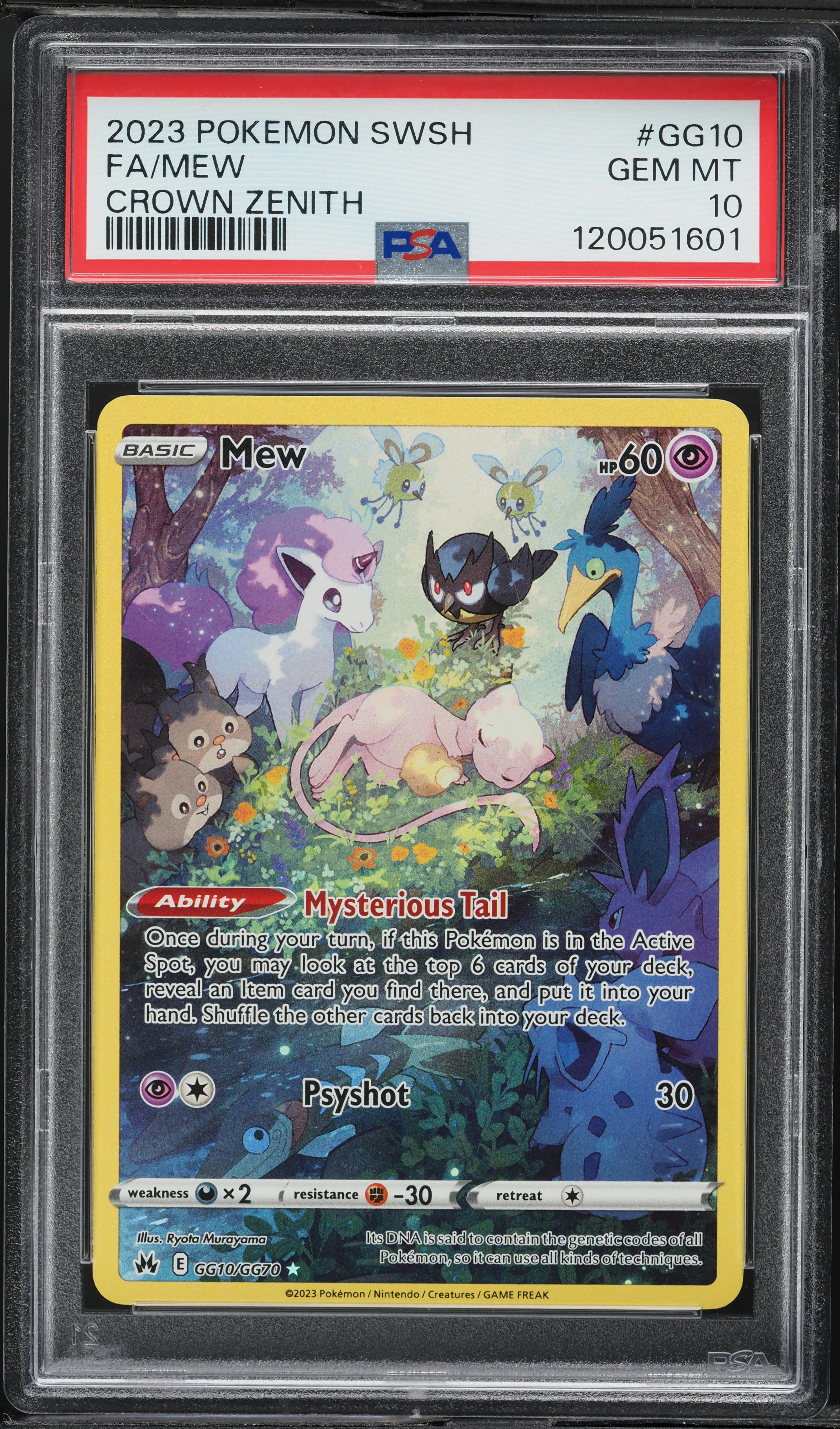 2023 Pokemon Sword & Shield Crown Zenith Full Art Mew #GG10 PSA 10