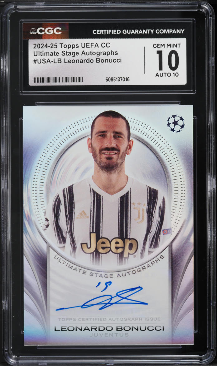 2024 Topps UEFA CC Ultimate Stage Leonardo Bonucci AUTO #USA-LB CGC 10 GEM MINT