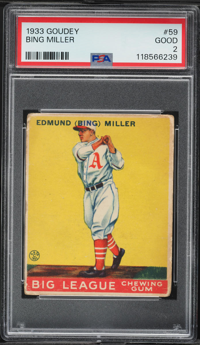 1933 Goudey Edmund "Bing" Miller #59 PSA 2 GD