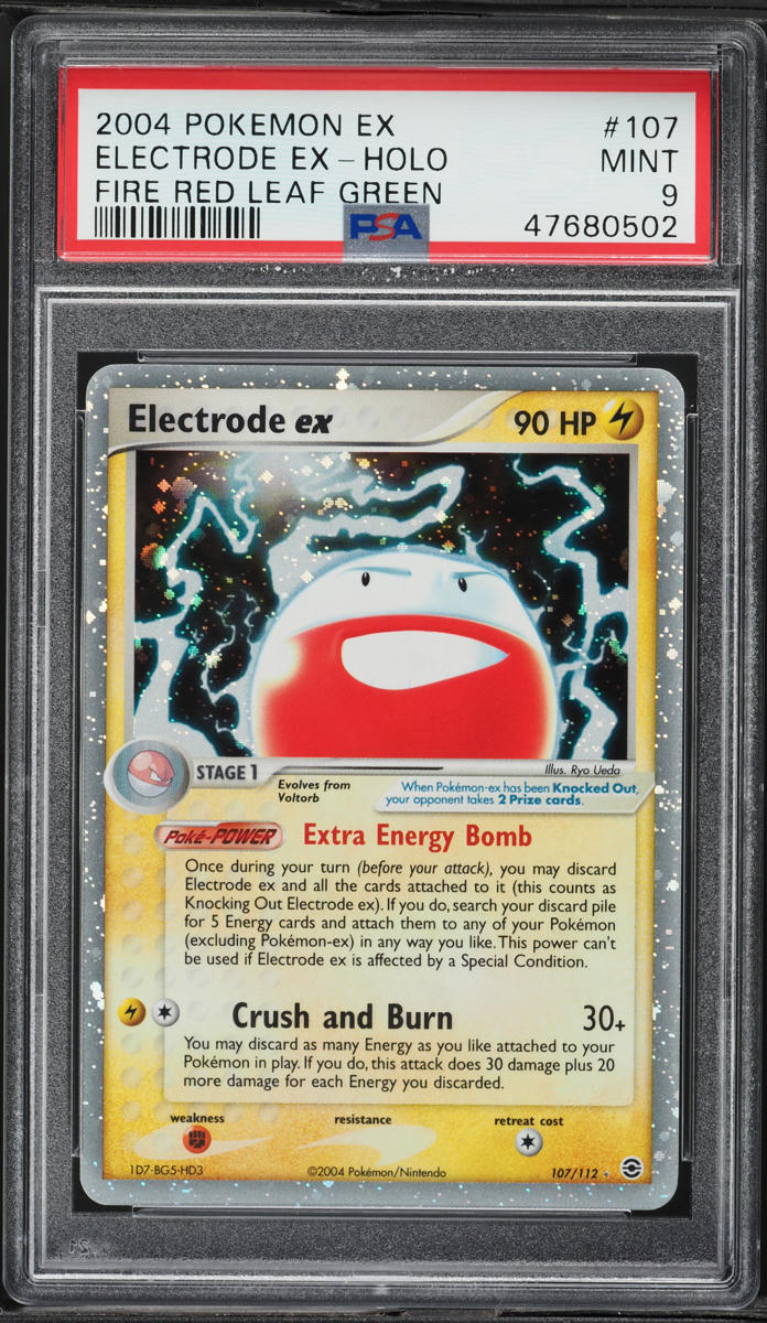 2004 Pokemon EX Fire Red & Leaf Green Holo Electrode ex #107 PSA 9 MINT