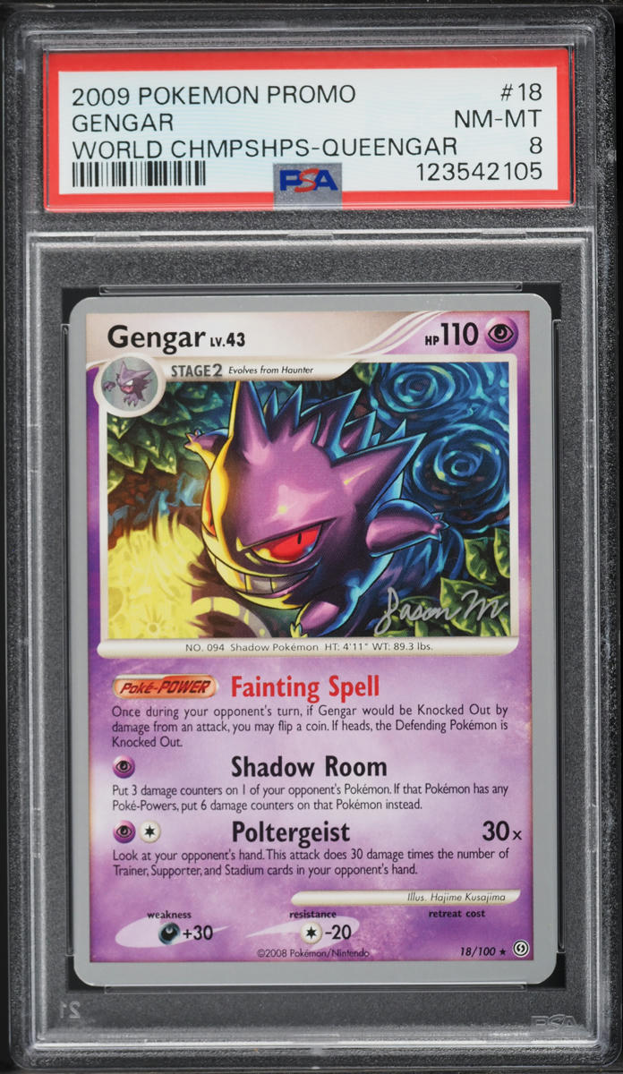 2009 Pokemon World Championships Promo Queengar Gengar #18 PSA 8 NM-MT