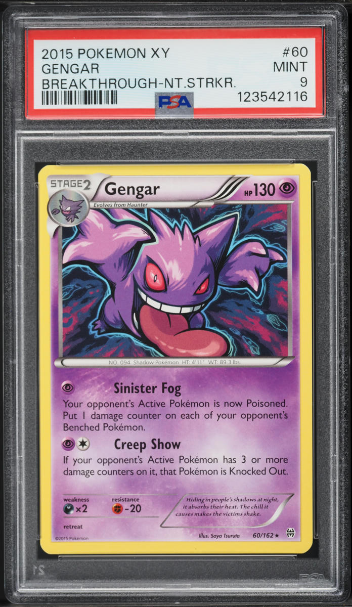 2015 Pokemon XY BREAKthrough Night Striker Gengar #60 PSA 9 MINT 